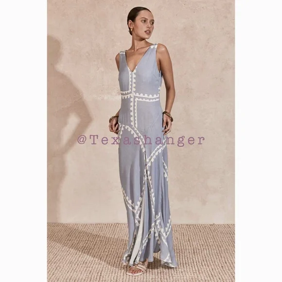 Mon Renn | Dresses | Nwt Mon Renn Serape Midi Dress Medium Blue Postcards |  Poshmark